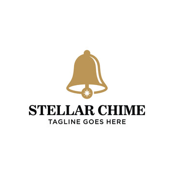 Elegant golden bell logo design with a star detail for a premium look.
