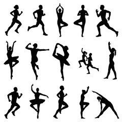 Collection of Silhouettes Representing Various Sports and Dance Activities. © septya
