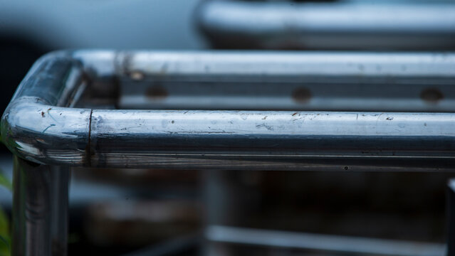Stainless steel parts, closeup of photo. Industrial background