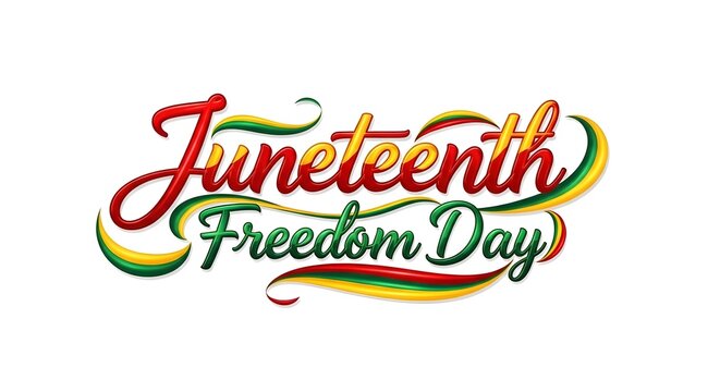 Vibrant juneteenth freedom day celebration typography
