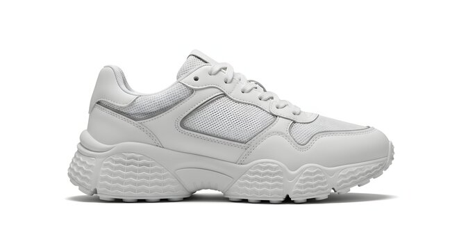 White Nike Air Huarache sneaker isolated product photo modern athletic shoe