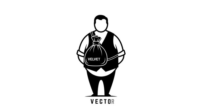 Professional waiter or server minimalist black icon