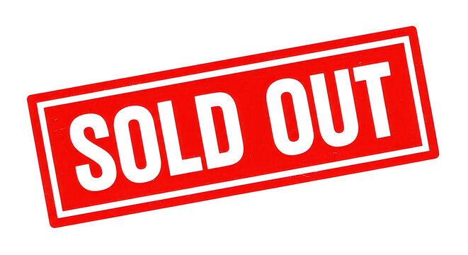 Red sold out rubber stamp icon