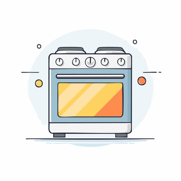 Illustration of a modern kitchen stove with oven