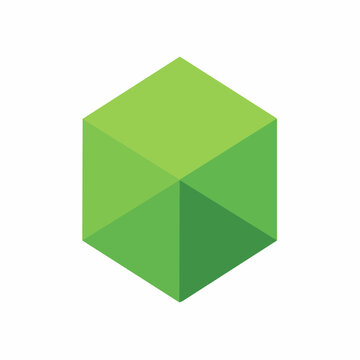 Green Hexagonal Prism Geometric Shape