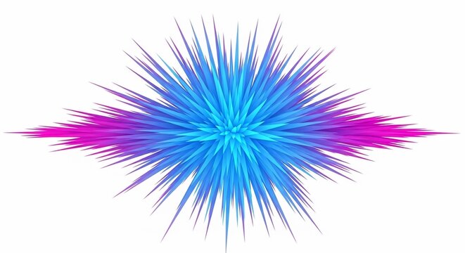 Vibrant blue and pink explosion without background radiates energy