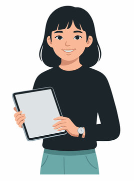 Female Scientist Working with Microscope in Laboratory Illustration