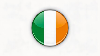 Naklejka premium Ireland flag badge icon isolated on white background with national patriotic symbol
