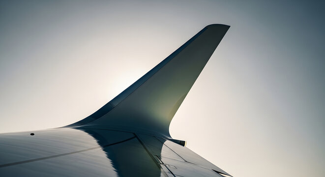 Airplane Wing Tail Viewed From Fuselage