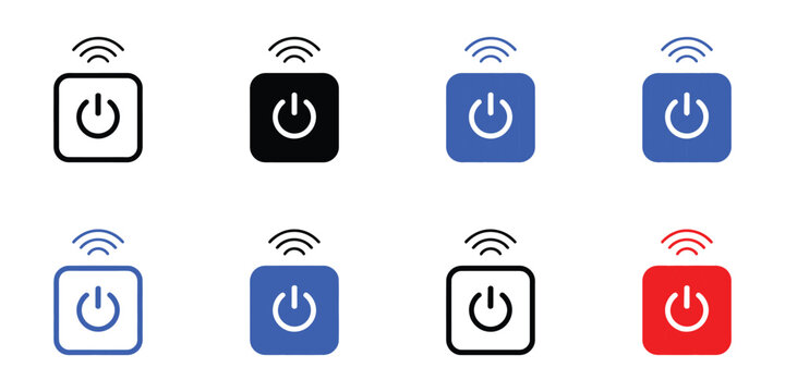 Smart outlet icons set multiple style collection editable stroke vector design