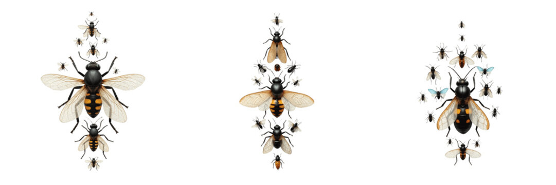 Swarm of insects chaotic random pattern, Blatta orientalis, oriental cockroach grain store scattering escape path lines, thigmotaxis feed contamination vector tracking index grid mapping profile