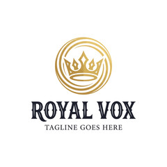 Fototapeta premium Elegant golden crown emblem logo for luxury and premium branding.