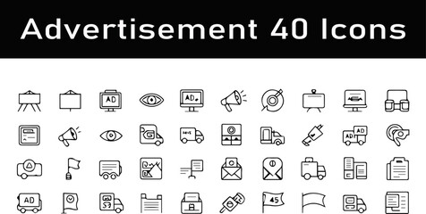 Fototapeta premium Advertisement Icons Set