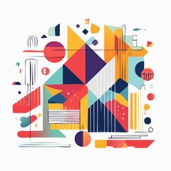 Obraz premium Abstract Geometric Composition with Vibrant Colors
