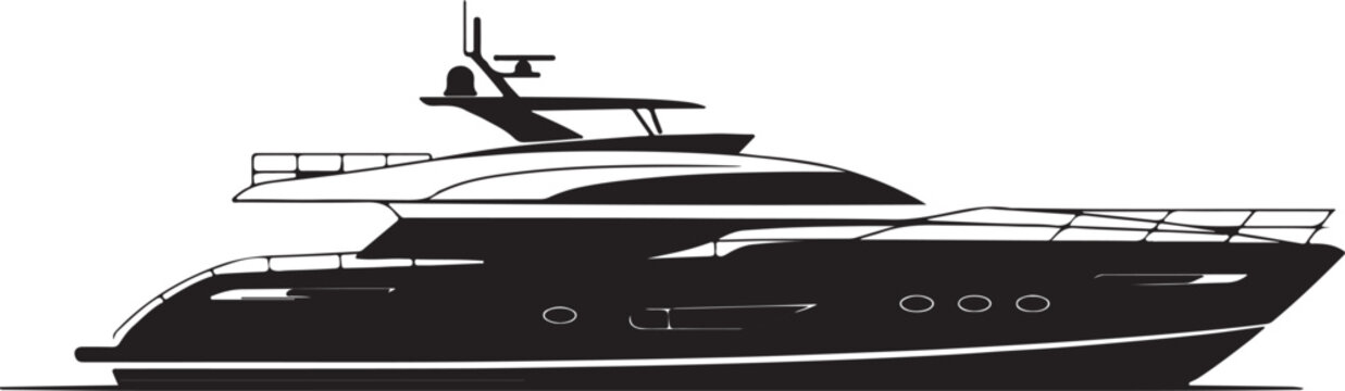 Yacht navigation equipment profile with radar and satellite