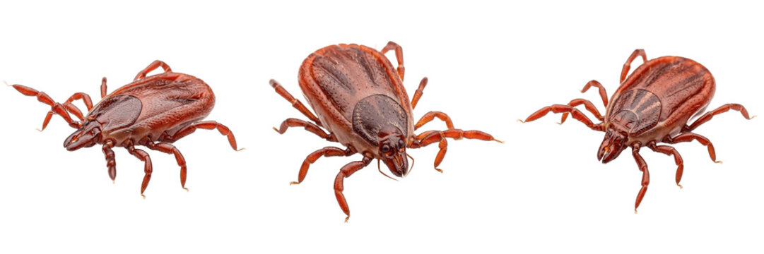 Brown dog tick, Rhipicephalus sanguineus, macro photography perspective, Ixodidae family, canine domestic pet ectoparasite, hematophagous vector organism, veterinary dermatology case diagnosis