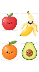 Fototapeta premium Colorful fresh fruits arranged in a square pattern.