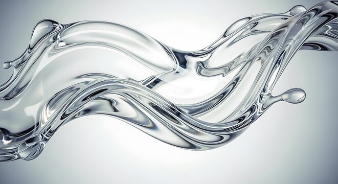 Clear Liquid Wave Form Abstract.