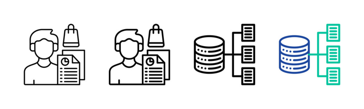 Data Mapping Icon Collection Different Style Outline