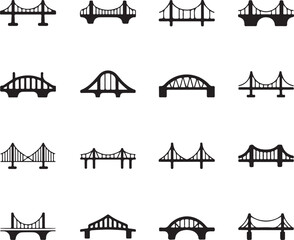 Naklejka premium Bridges icons set
