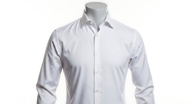 Classic white dress shirt on mannequin torso for business professional fashion