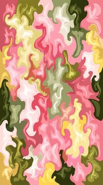 Abstract macro flowing fluid acrylic low saturation morandi dusty pink sage green pale beige gentle soft blend calm soothing liquid silk appearance meditative peaceful phone wallpaper 4K