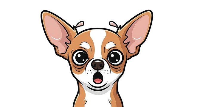Cute cartoon cow with surprised expression and big eyes.