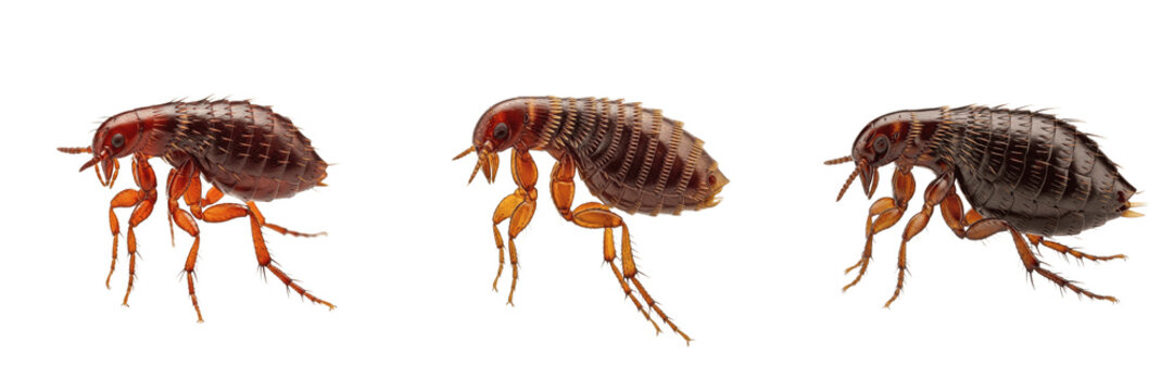 Cat flea, Ctenocephalides felis, macro anatomy view, Pulicidae family, feline domestic pet ectoparasite, pronotal comb alignment structure, veterinary companion animal parasite diagnostic manual