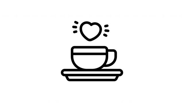 coffee cup minimalist stroke animation
