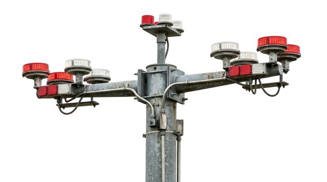 Airport Obstruction Lighting System on a Tall Pole