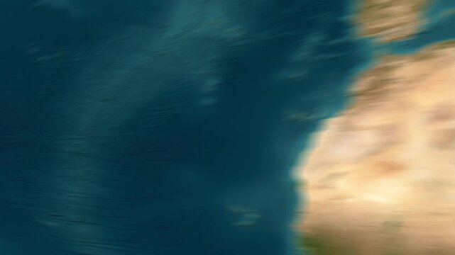 Animated Map of Cuba, China, and Russia Highlighted on a Satellite Map