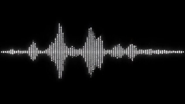 Abstract Sound Waveform Visualization on Black Background.