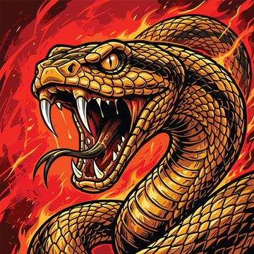 vector image of a poisonous golden snake | Vektorgrafik einer giftigen Goldschlange