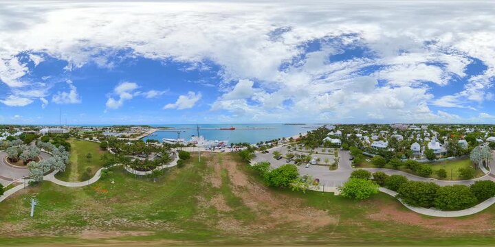 Aerial 360 Key West Florida over Truman Waterfront Park 2026 8k
