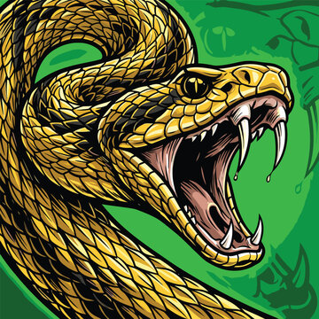 vector image of a poisonous golden snake | Vektorgrafik einer giftigen Goldschlange