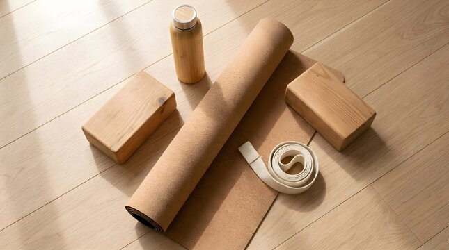 Eco friendly yoga props top view