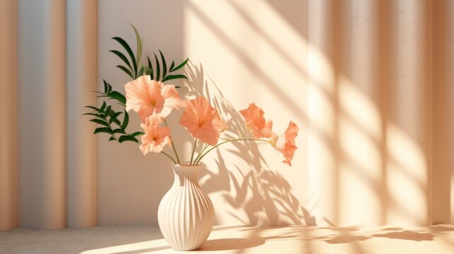 Elegant floral silhouettes dance in the warm glow of a golden afternoon.