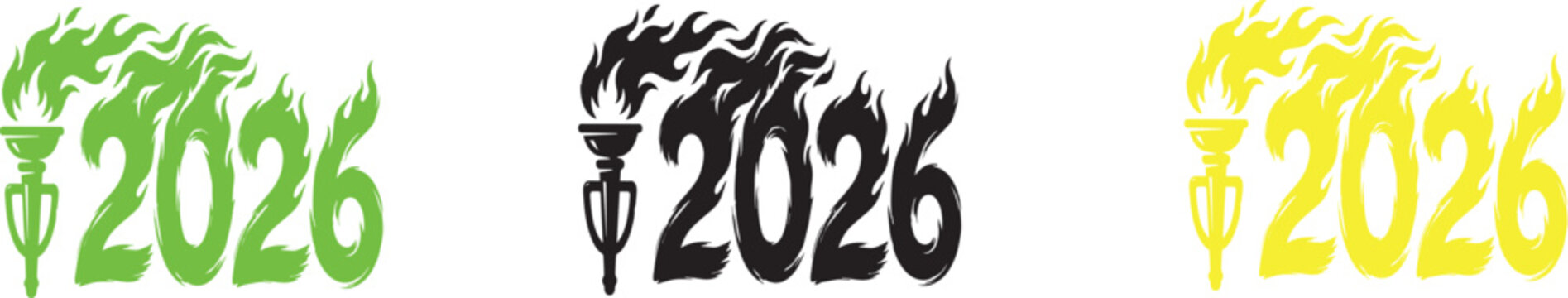 2026 year in flames torch logos