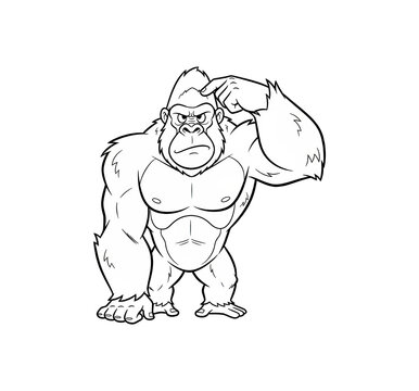 Gorilla thinking gesture, showing contemplation and intelligence