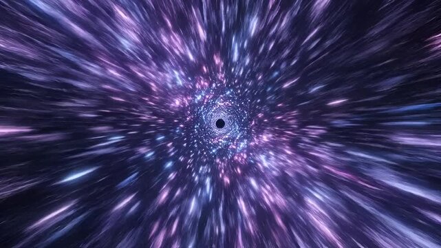 Abstract Cosmic Black Hole Wormhole Space Travel Hyperspace Tunnel.