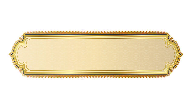  luxury golden arabic islamic banner title frame transparent background gold text box clipart