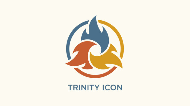 Minimalist Three Flames Holy Trinity Modern Icon Design