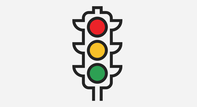 Traffic Light Signal Indicator Icon.