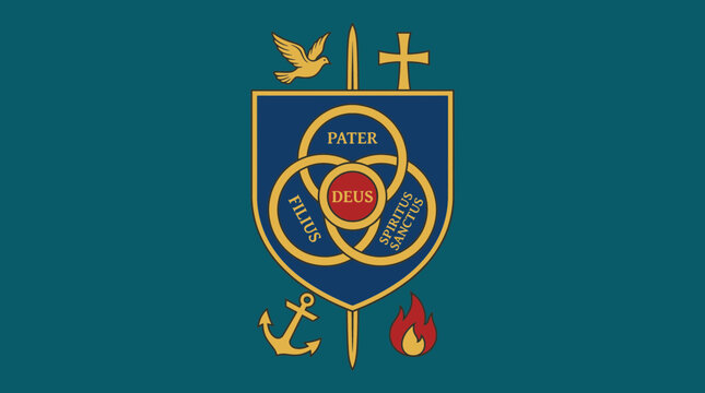 Holy Trinity Shield Heraldic Emblem for Church Crest