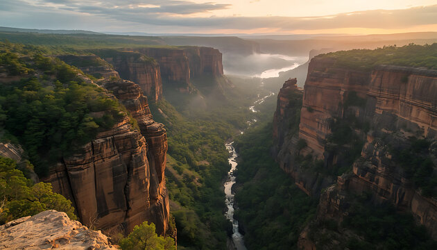 Putorana Plateau Canyons Majestic Basalt Cliffs and Wilderness Waterfalls.