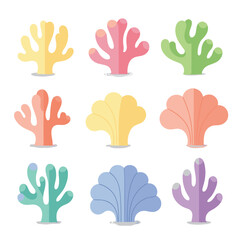 Fototapeta premium Simple Pastel Coral Shapes Flat Illustration