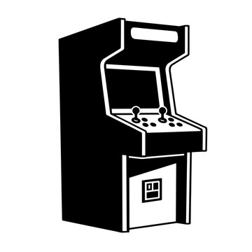  Classic Retro Gaming Cabinet Silhouette Vector Illustration