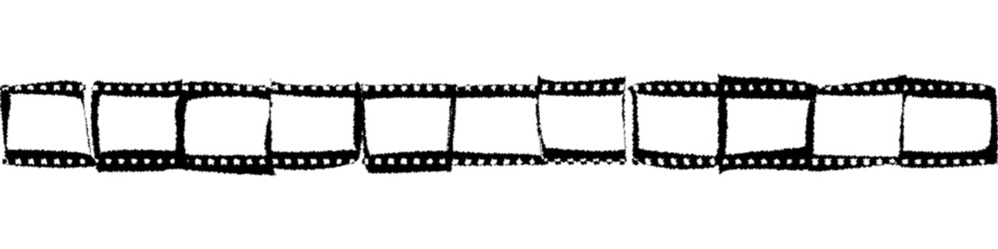 Black and white film strip with perforations