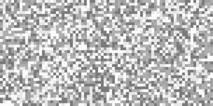 Monochrome pixelated pattern with gray and white squares