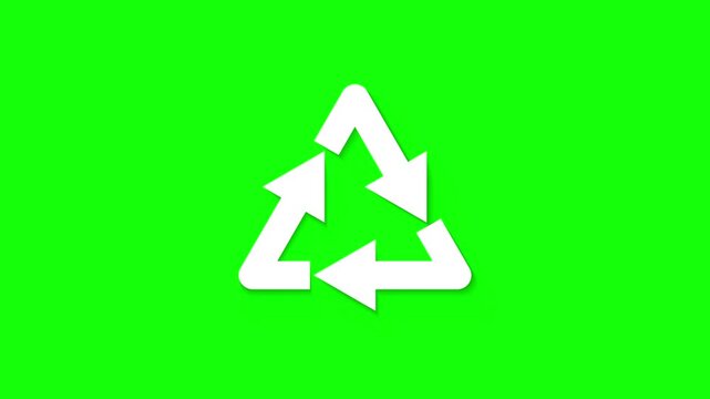 Recycling Symbol Loop Animation Eco Recycle Arrows Green Screen